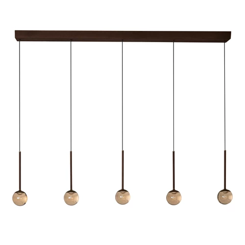 Lucide CALINA - Lámpara colgante - LED Regul. - CCT - 5x8,2W 2200K/3300K - Con módulo LED reemplazable - Café - Premium - apagado